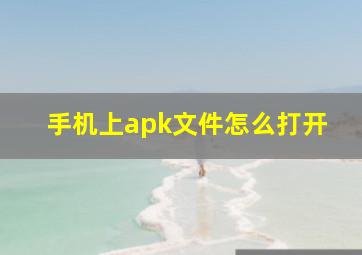 手机上apk文件怎么打开