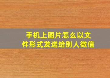 手机上图片怎么以文件形式发送给别人微信