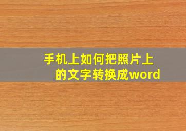 手机上如何把照片上的文字转换成word