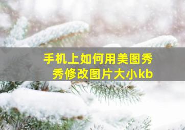 手机上如何用美图秀秀修改图片大小kb