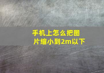 手机上怎么把图片缩小到2m以下