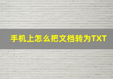 手机上怎么把文档转为TXT