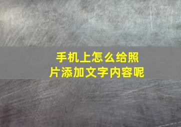 手机上怎么给照片添加文字内容呢