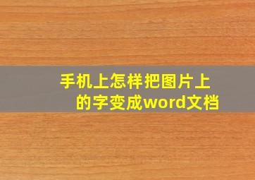 手机上怎样把图片上的字变成word文档