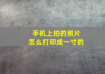 手机上拍的照片怎么打印成一寸的