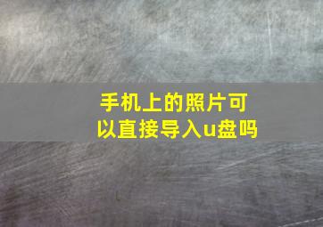 手机上的照片可以直接导入u盘吗