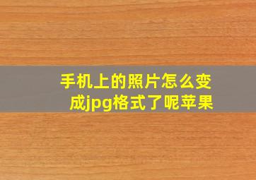 手机上的照片怎么变成jpg格式了呢苹果