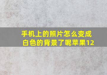 手机上的照片怎么变成白色的背景了呢苹果12