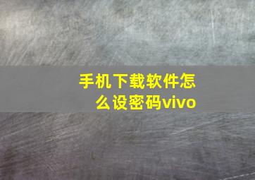 手机下载软件怎么设密码vivo