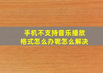 手机不支持音乐播放格式怎么办呢怎么解决