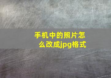 手机中的照片怎么改成jpg格式