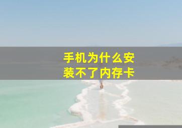 手机为什么安装不了内存卡