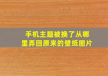 手机主题被换了从哪里弄回原来的壁纸图片