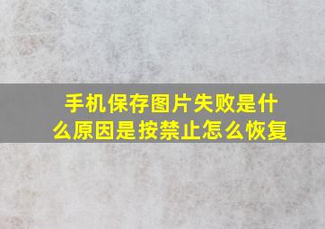 手机保存图片失败是什么原因是按禁止怎么恢复