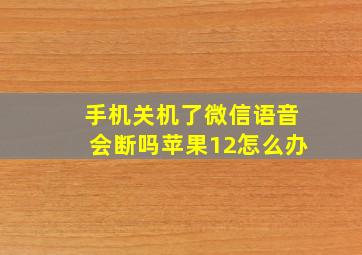 手机关机了微信语音会断吗苹果12怎么办