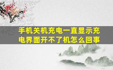 手机关机充电一直显示充电界面开不了机怎么回事