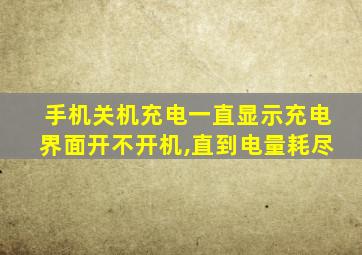 手机关机充电一直显示充电界面开不开机,直到电量耗尽