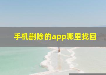 手机删除的app哪里找回