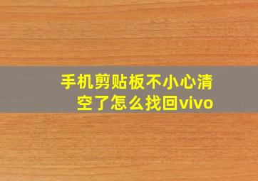 手机剪贴板不小心清空了怎么找回vivo