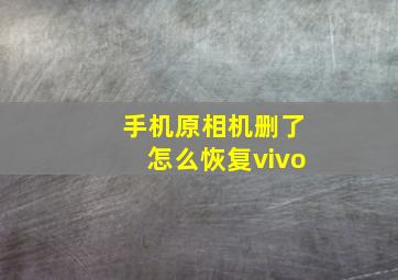 手机原相机删了怎么恢复vivo