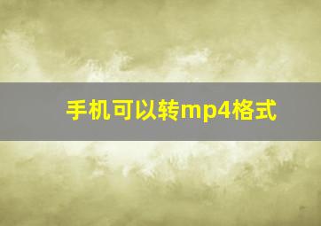 手机可以转mp4格式