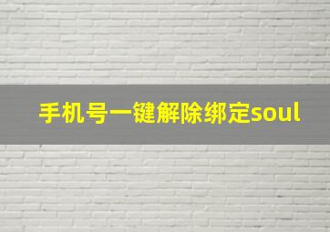 手机号一键解除绑定soul