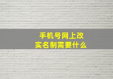 手机号网上改实名制需要什么