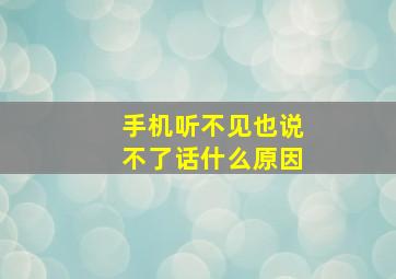 手机听不见也说不了话什么原因