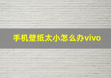 手机壁纸太小怎么办vivo