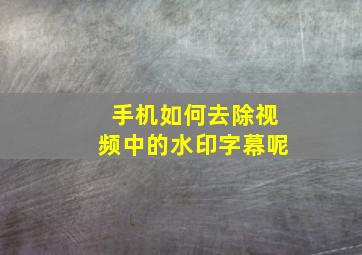 手机如何去除视频中的水印字幕呢