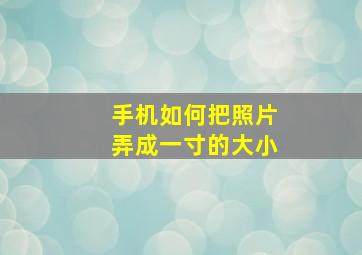 手机如何把照片弄成一寸的大小