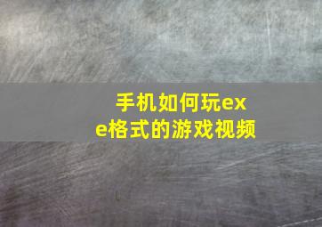 手机如何玩exe格式的游戏视频