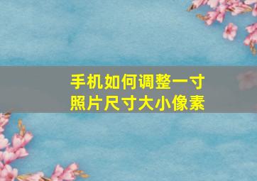 手机如何调整一寸照片尺寸大小像素