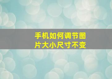 手机如何调节图片大小尺寸不变