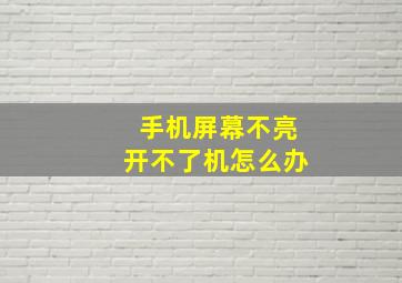 手机屏幕不亮开不了机怎么办