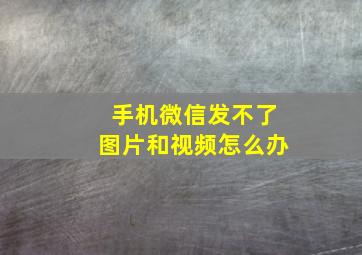 手机微信发不了图片和视频怎么办