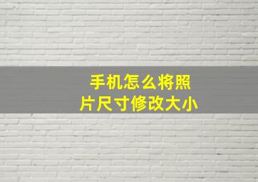 手机怎么将照片尺寸修改大小