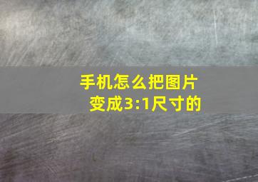 手机怎么把图片变成3:1尺寸的