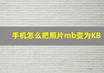 手机怎么把照片mb变为KB