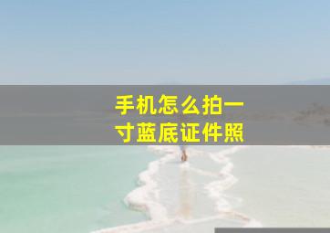 手机怎么拍一寸蓝底证件照