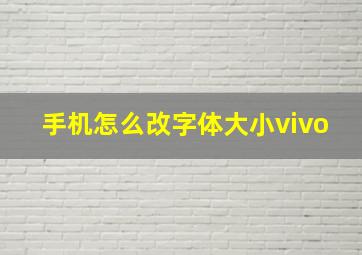 手机怎么改字体大小vivo