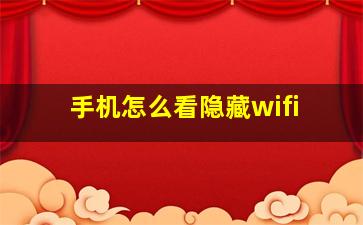 手机怎么看隐藏wifi