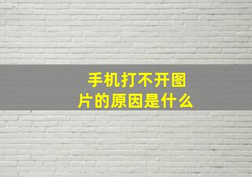 手机打不开图片的原因是什么