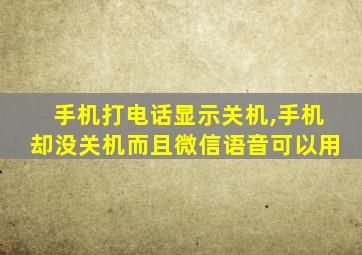 手机打电话显示关机,手机却没关机而且微信语音可以用