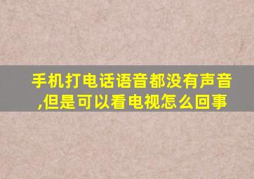 手机打电话语音都没有声音,但是可以看电视怎么回事