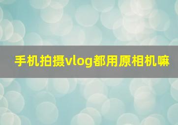 手机拍摄vlog都用原相机嘛