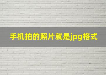 手机拍的照片就是jpg格式