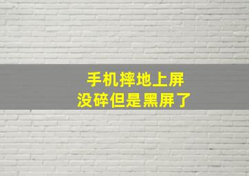 手机摔地上屏没碎但是黑屏了