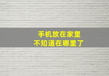 手机放在家里不知道在哪里了