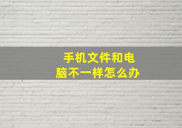 手机文件和电脑不一样怎么办